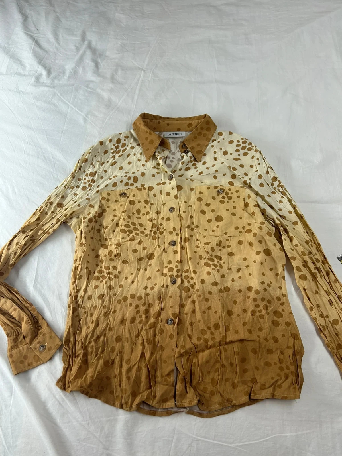 Chemise blanche beige à motifs vintage glaser 100% viscose